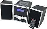 Denver MCA-230 Micro Soundsystem mit PLL-FM Radio, CD-Player und AUX-In, Schwarz/Silber