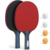 Glymnis Tischtennisschläger Tischtennis Set mit 2 Tischtennisschläger und 4 Tischtennisbälle, 1...