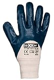 (12 Paar) teXXor Handschuhe Nitril-Handschuhe Strickbund 12 x beige/blau 11