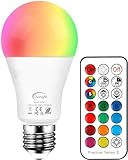 ChangM RGBW LED Lampen, 10W E27 LED Farbige Licht Leuchtmit RGB LED Leuchtmittel Dimmbar mit...