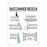 Badezimmer Regeln für ein hygienischeres Bad Metallschild in 15x20 cm Blechschild für die Toilette...