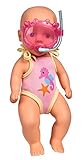 Simba 105030172 - New Born Baby Badepuppe, Vollvinylpuppe in Badeanzug mit Schwimmbrille, 30cm,...