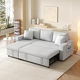 OPODEE Schlafsofa mit Schlaffunktion, L-förmiges Sofa, Sofa-Chaiselongue mit Stauraum, mit...