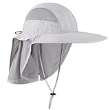 WANYING Unisex UV Schutz Sonnenhut mit Nackenschutz 12cm Großer Brim Outdoor Aktivitäten - für...