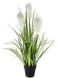 Künstliches Pampas Gras im Topf Feder-Gras Ufergras Seidenblumen Grasbusch Dekogras Kunstpflanzen...