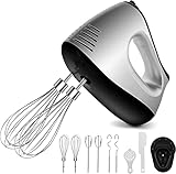 NWOUIIAY Handmixer Elektrisch 500W Handrührer 5 Drehzahl Turbinenfunktion Handrührgerät mit 2...