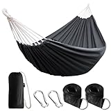 ANYOO Hängematte Outdoor Baumwolle Bequemer Stoff mit Baumfreundlichen Gurten zum Aufhängen,...