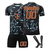 Fußball Trikot mit Namen Nummer Team Logo Personalisiert，Fussball T-Shirt Shorts und Socken...