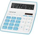 Genie 840 B 10-stelliger Tischrechner (Dual-Power (Solar und Batterie); kompaktes Design) blau