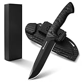 DRACHENADER XR-B01 Messer Gürtelmesser mit Scheide - Full Tang Outdoor Messer, 25,7cm Gesamtlänge,...