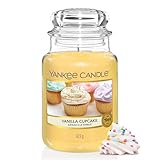 Yankee Candle Duftkerze im Glas (groß) | Vanilla Cupcake | Kerze mit langer Brenndauer bis zu 150...