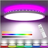 zemty LED Deckenleuchte Dimmbar, 24W 3200LM RGB Deckenlampe Farbwechsel, IP54 Wasserfest Badezimmer...