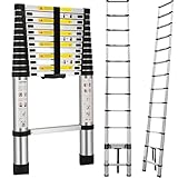 5M Teleskopleiter, Aluleiter Klappleiter Mehrzweckleiter Rutschfester Ausziehleiter Ausziehbare...