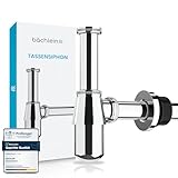 Bächlein Tassensiphon Universal für Waschbecken & Waschtisch (Chrom), Geruchsverschluss mit...
