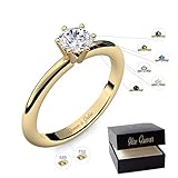 Verlobungsring Gold 585 750 PERSONALISIERT + ETUI mit individueller GRAVUR Damen-Ring Heiratsantrag...