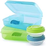 2friends GmbH 2friends GmbH Lunchboxen, 2 Stück 2 Schraubdeckeldosen, mit 3 Trennwänden und...