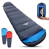 MOUNTREX Schlafsack 10°C / 20°C - Kleines Packmaß & Ultraleicht (760g) - Outdoor...