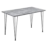 [en.casa] Design Esstisch 'Kiel' in Beton-Optik 120x70cm - Küchentisch Esszimmertisch Tisch mit...