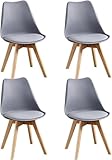 HJhomeheart Esszimmerstuhl 4er Set, Massivholzbeine, Abnehmbares Stuhlkissen, Küchenstuhl, Moderner...