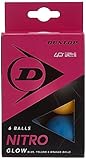 DUNLOP Dunlop Dunlop Nitro Glow 6er Tischtennis Bälle bunt, Freizeitspieler Trainingsbälle Dunlop...