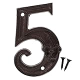 Homoyoyo Retro Türschild Hausnummer aus Gusseisen mit Einzigartiger Hammerschlag optik Antik...