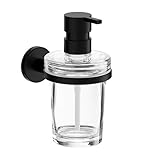 INDA - Seifenspender für die Wand One schwarz/transparentes Glas 250 ml
