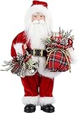 AGM Santa Claus Figur, stehende Weihnachtsmann mit Geschenk- und Weihnachtsglocken, Klassische...