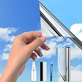 Silber(44.5X200cm) Spiegelfolie Fenster Hitzeschutz |UV Folie Selbstklebend |Fensterfolie...