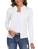 Aottori Damen Langarm Stehkragen Strickjacke Pullover Cardigan mit Reißverschluss Sweatshirt Casual...