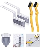 SIGFYER 4 Stück Steife Borsten Fugenbürste Bad Fliesen, V-Form Fugenreiniger Bürste,...