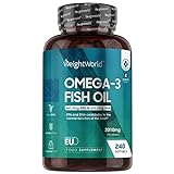 Omega 3 Kapseln - 2000mg Fischöl je Kapsel - 240 Kapseln - 1100mg Omega 3, 660mg EPA & 440mg DHA...