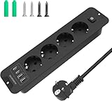 Versenkbare Steckdose PD 20W,4 Fach Steckdosenleiste Einbausteckdose mit 2 USB C,4000W 16A Einbau...
