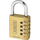 ABUS Zahlenschloss 165/40 - Vorhängeschloss aus Messing - mit individuell einstellbarem Zahlencode...