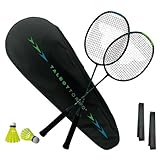 Talbot Torro Carbon Badminton Set Professional, 2 Badmintonschläger, 2 Federbälle, 2 Griffbänder...