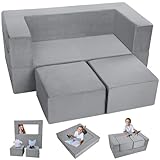 MeMoreCool Spielsofa, Schaumstoff Bausteine für Kinder, Kindercouch Kindersofa Ausklappbar,...