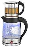 Teekocher | 100% BPA-Frei | Sicherheitsglas | Kalkfilter | 2200 Watt | Überhitzungsschutz | Tee | |...