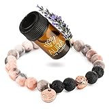 AURA LOVE YOURSELF Lava Rock Armband, Anti Angst Armband für Frauen, Stress Relief Yoga Perlen in...