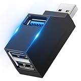 AXFEE 3 Port USB 3.0 Hub, Mini USB-Hub mit Mehreren USB-Anschlüssen 1 USB3.0+2 USB2.0,...
