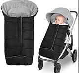 SGZIOO Fußsack Kinderwagen mit Reißverschluss und Kapuze, Wasserdicht Winterfußsack Buggy,...