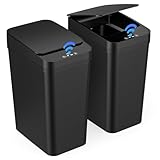 Gaethra 2er Set Mülleimer mit Sensor, 12L Automatischer Elektrischer Deckel Sensor, 3 Betriebsmodi,...
