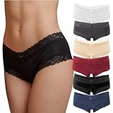 Fabio Farini - 6er Pack Damen Panties Hipster mit verführerischen Spitzendetails - Frauen...