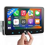 DAB+ Android Autoradio 1Din Wireless CarPlay Wireless Android Auto Radio mit Bildschirm 7 Zoll...