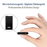 Mini Diktiergerät, TDW Mini Aufnahmegerät 8GB mit Mikrofon Digital Diktiergerät Klein USB Voice...