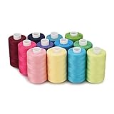 Simthread Baumwoll Nähgarn Quiltgarn für Nähen und Quilten Maschinen - 550 Yards/spule, 12 Helle...