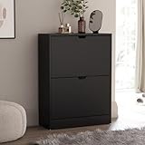 Vida Designs Schuhschrank mit 2 Schubladen, platzsparender Schuhschrank mit 2 Klappschubladen, für...