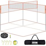 VEVOR Volleyballnetz Höhenverstellbares Volleyballnetz Set, 4,3 x 2,2 m Tragbarer...