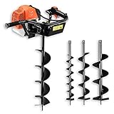 Fuxtec Benzin Erdbohrer FX-EB162 mit 3,5 PS, inkl. 3 Bohraufsätzen - 100/150 / 200 mm und...