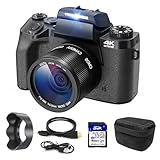 Digitalkamera 4K, CCN 64MP Fotokamera mit 3.0' Touchscreen, 16X Digitalzoom Kompaktkamera mit WiFi...