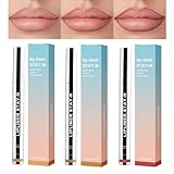 Abziehbarer Lippenkonturenstift, 3 Farben Peel Off Lipliner Set, Flüssigkeit Lip Stain Plumper,...