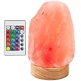LIAVOP Himalaya Salzlampe, LED Salzkristalllampe mit Echtholzständer-Fernbedienung-USB-Pakistan...